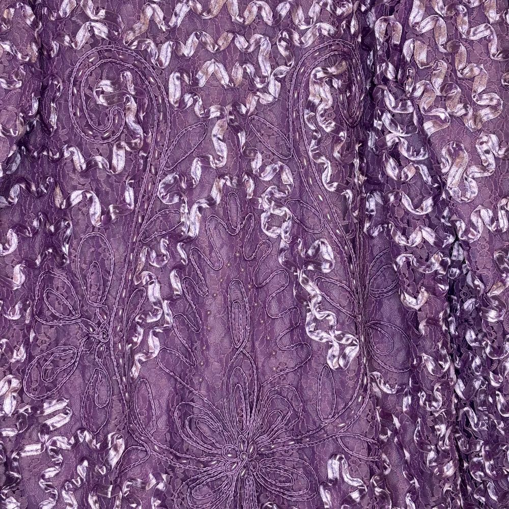 Vintage Lavender Ellim USA Women's Jacket Embroidered‎ Beaded Long Sleeve Lace - Picture 6 of 11